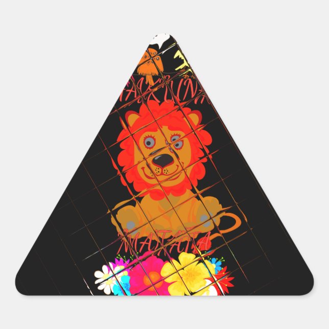 Pegatina Triangular Hakuna Matata lindo bebé rey (Anverso)