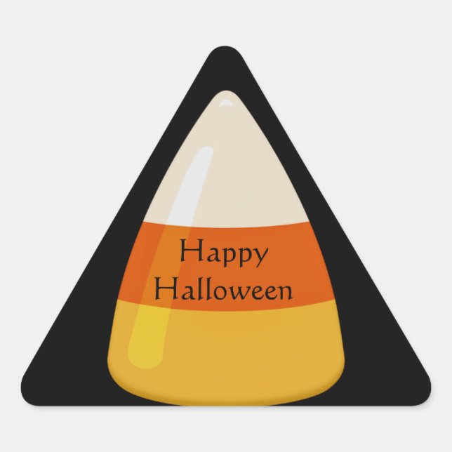 Pegatina Triangular Halloween Candy Corn (Anverso)