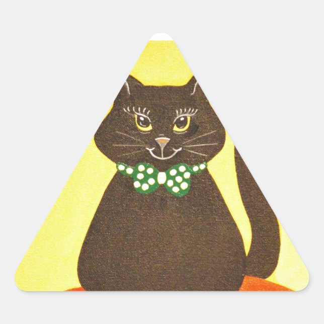 Pegatina Triangular Halloween Kitty Kitty (Anverso)