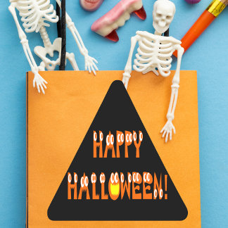 Pegatina Triangular Halloween Squash Text