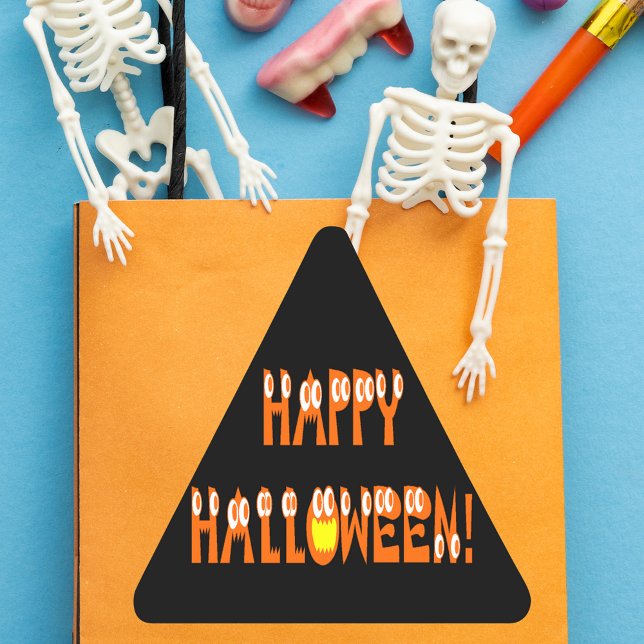 Pegatina Triangular Halloween Squash Text (Halloween Squash Text Triangle Sticker)