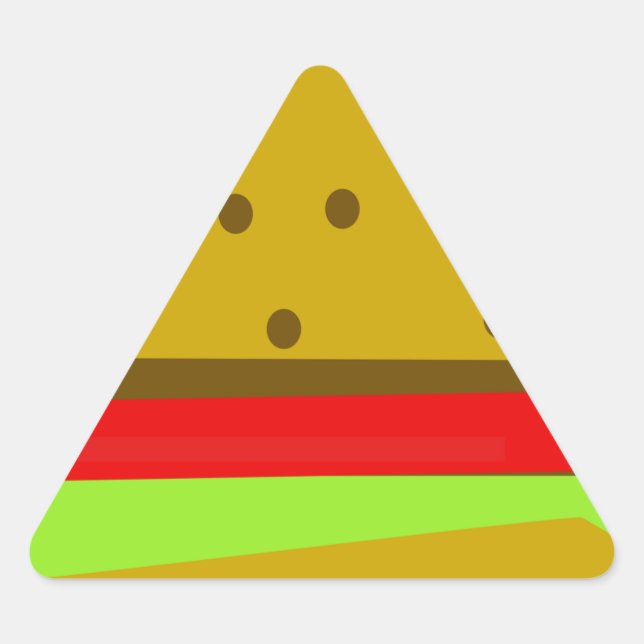 Pegatina Triangular hamburguesa comida rápida hamburguesa (Anverso)