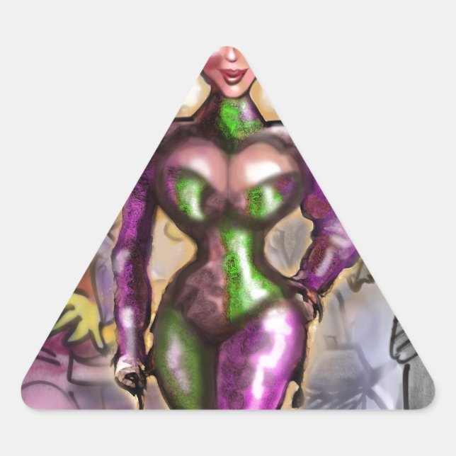 Pegatina Triangular Harlequin (Anverso)