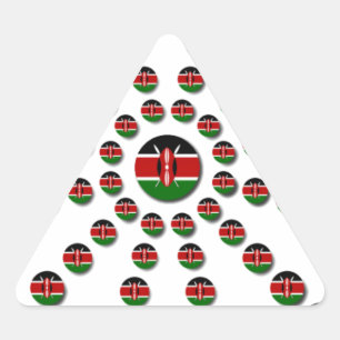 Pegatina Triangular Hermosa Bandera Circular Keniana: Un diseño radial