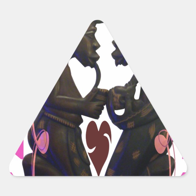 Pegatina Triangular Hermosa e impresionante pareja africana: Un arte r (Anverso)