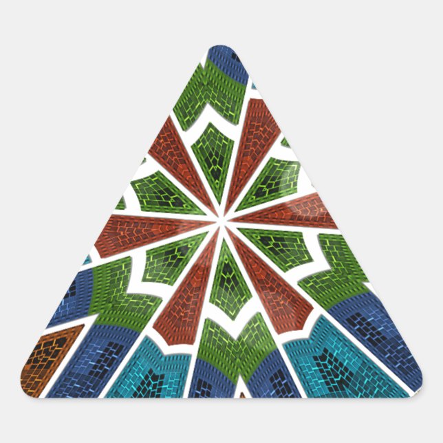 Pegatina Triangular Hermosa imagen de diseño textil de moda en Asia (Anverso)