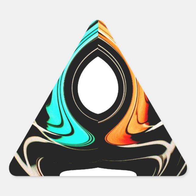 Pegatina Triangular Hermosa impresión artística de remolinos abstracto (Anverso)