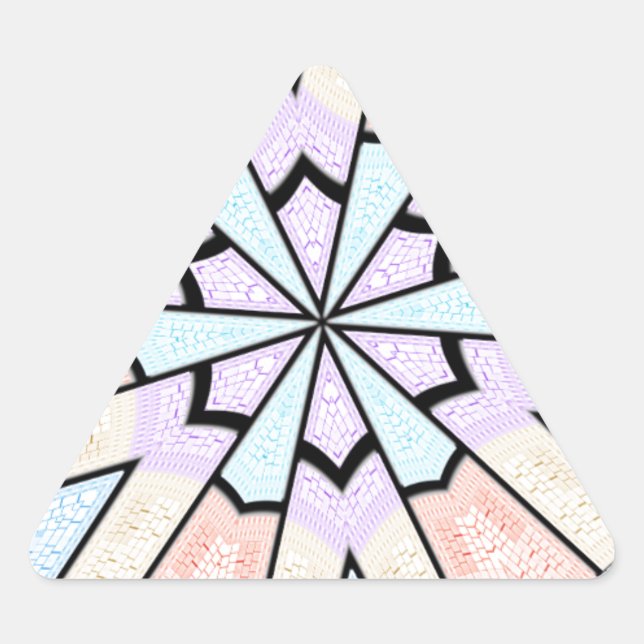 Pegatina Triangular Hermosa impresión de arte geométrico suave y suave (Anverso)