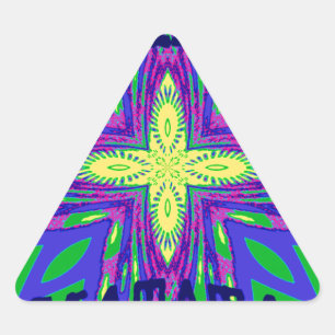 Pegatina Triangular Hermosa obra tropical Hakuna Matata Kanga.