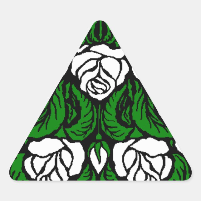 PEGATINA TRIANGULAR HERMOSA ROSA BLANCA TRIANGLE (Anverso)