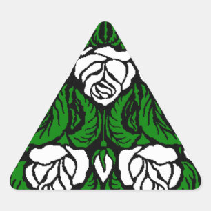 PEGATINA TRIANGULAR HERMOSA ROSA BLANCA TRIANGLE
