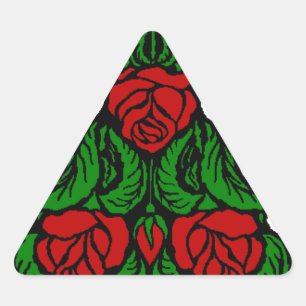 PEGATINA TRIANGULAR HERMOSA ROSA ROJA TRIANGLE