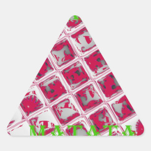 Pegatina Triangular Hermoso Arte de Imagen de Espejo Rojo Asombroso y