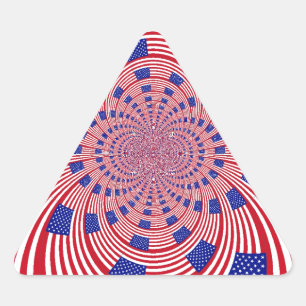 Pegatina Triangular Hermoso Asombroso Bandera de Estados Unidos Caleid
