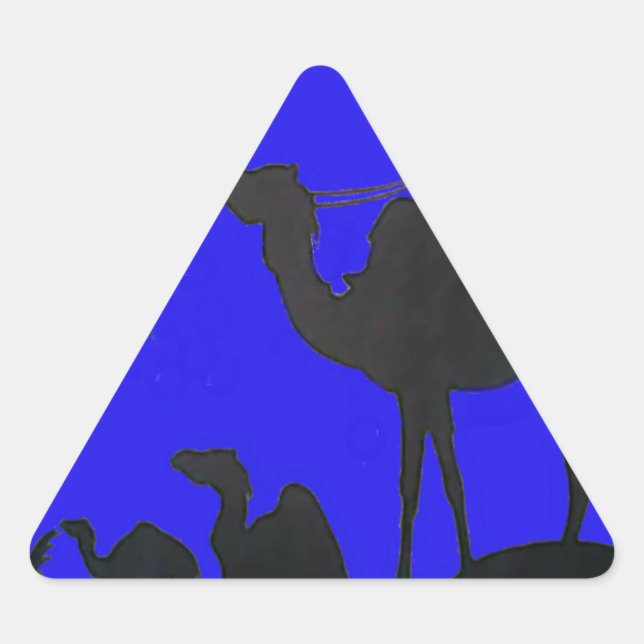 Pegatina Triangular Hermoso asombroso Camello Sunset Safari Art Print (Anverso)