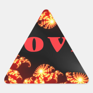 Pegatina Triangular Hermoso asombroso universo colorido Texto de amor 