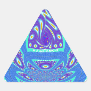 Pegatina Triangular Hermoso diseño de arte vectorial kaleidoscopio azu
