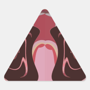 Pegatina Triangular Hermoso diseño de impresión en un motivo de cimarr