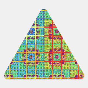 Pegatina Triangular Hermoso diseño vectorial étnico maya