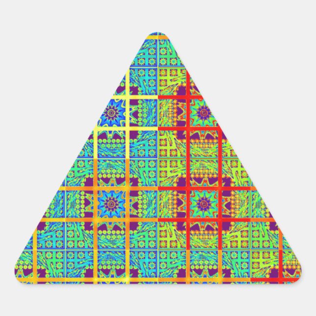 Pegatina Triangular Hermoso diseño vectorial étnico maya (Anverso)