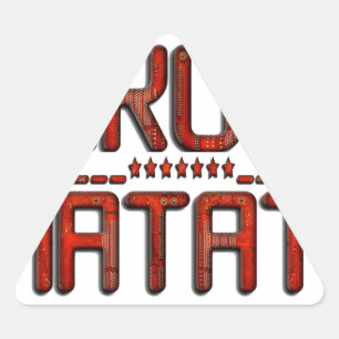 Pegatina Triangular Hermoso Grabado en relieve asombroso Rojo Hakuna M