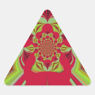 Pegatina Triangular Hermoso Increíble Patrón de Motivo Rojo Amarillo A