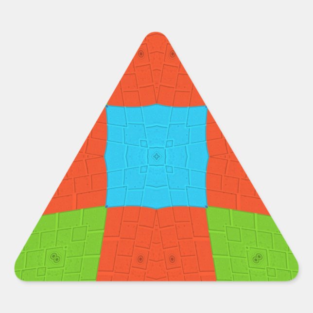 Pegatina Triangular Hermoso increíble Vector étnico colorido europeo (Anverso)
