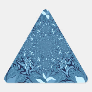 Pegatina Triangular Hermoso Lovely Iridescente azul. patrón sin fisura