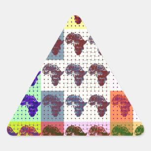 Pegatina Triangular Hermoso mapa africano de arte de Papanicolau revis