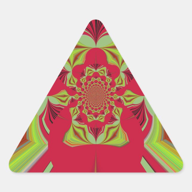 Pegatina Triangular Hermoso patrón de motivos amarillo rojo africano a (Anverso)