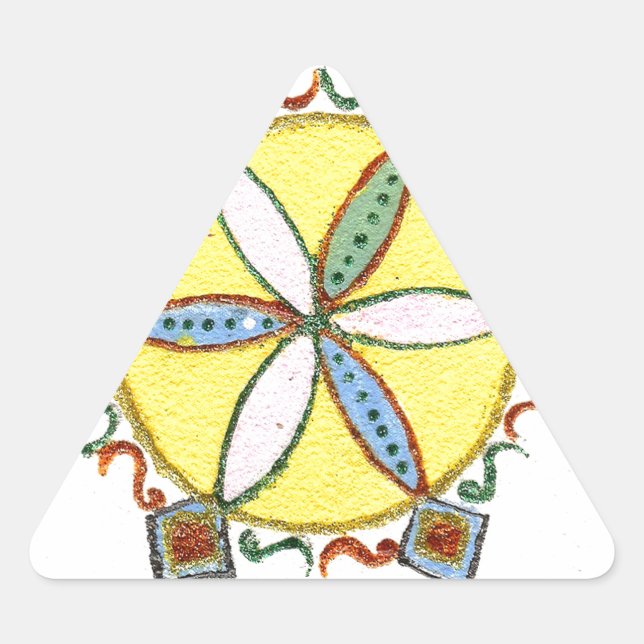 Pegatina Triangular Hermoso patrón de vectores florales estelares Insp (Anverso)