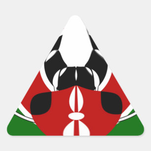 Pegatina Triangular Hermoso tapiz keniano: mariposa de bandera keniana