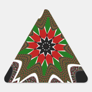 Pegatina Triangular Hermoso y encantador motivo cultural keniano geomé