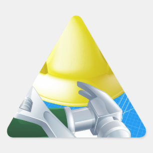 Pegatina Triangular Herramientas y modelo del casco
