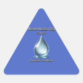 Pegatina Triangular Hidrate el mundo. Día Mundial del Agua.