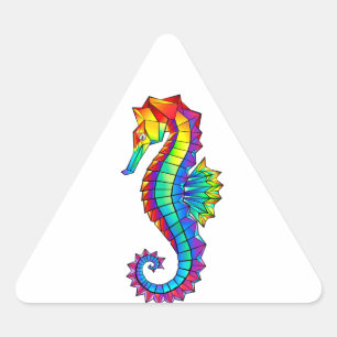 Pegatina Triangular Hipoahoría marino poligonal arcoiris