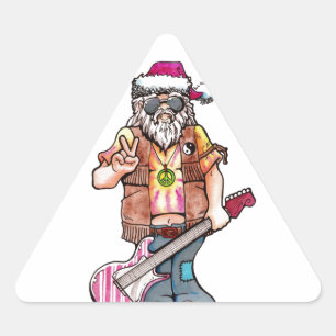 Pegatina Triangular Hippie Santa