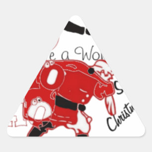 Pegatina Triangular HOHOHOHO Tiene Navidades maravillosos con gratitud