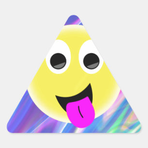 Pegatina Triangular Holograma de emoji