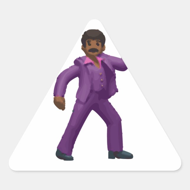 Pegatina Triangular Hombre bailando de emoji (Anverso)
