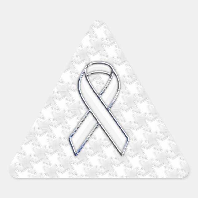 Pegatina Triangular Houndstoth de la cinta blanca de estilo cromado (Anverso)