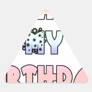 Pegatina Triangular Hoy es mi arte de cumpleaños