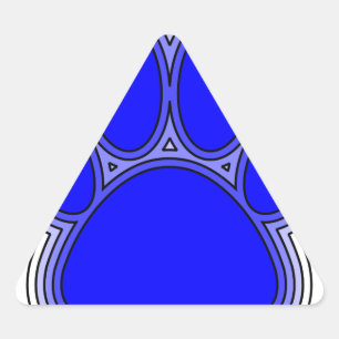 Pegatina Triangular Huellas De Perro En Azul Con Contornos