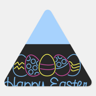 Pegatina Triangular Huevos de neón -