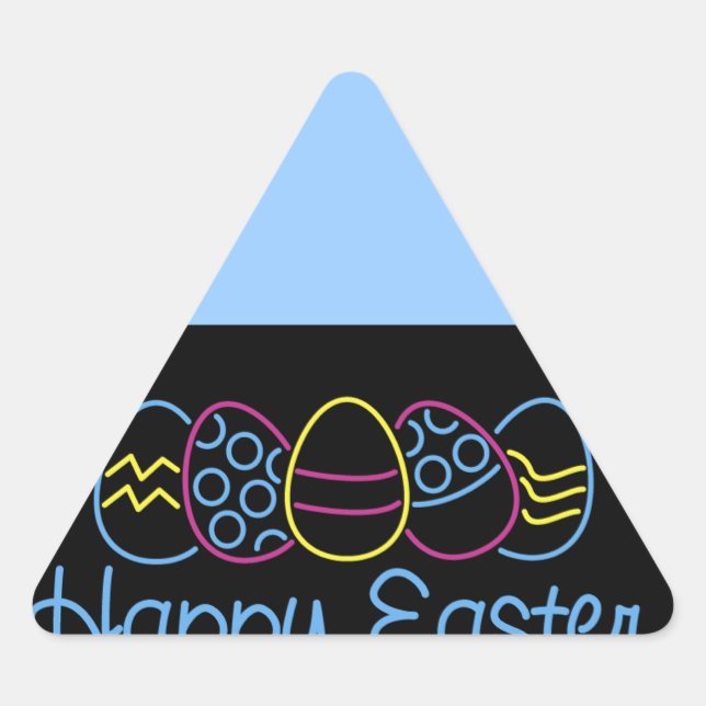 Pegatina Triangular Huevos de neón - (Anverso)
