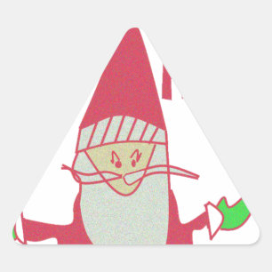 Pegatina Triangular Humorística Santa con Festividad Ho Ho Ho
