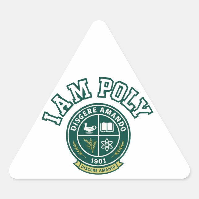 Pegatina Triangular I AM POLY Classic Triangle Sticker (Anverso)