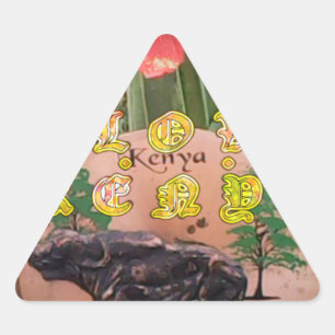 Pegatina Triangular I (Heart) Kenya Buffalo Patch/Print
