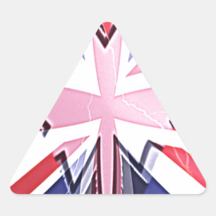 Pegatina Triangular "I love UK" Art Print