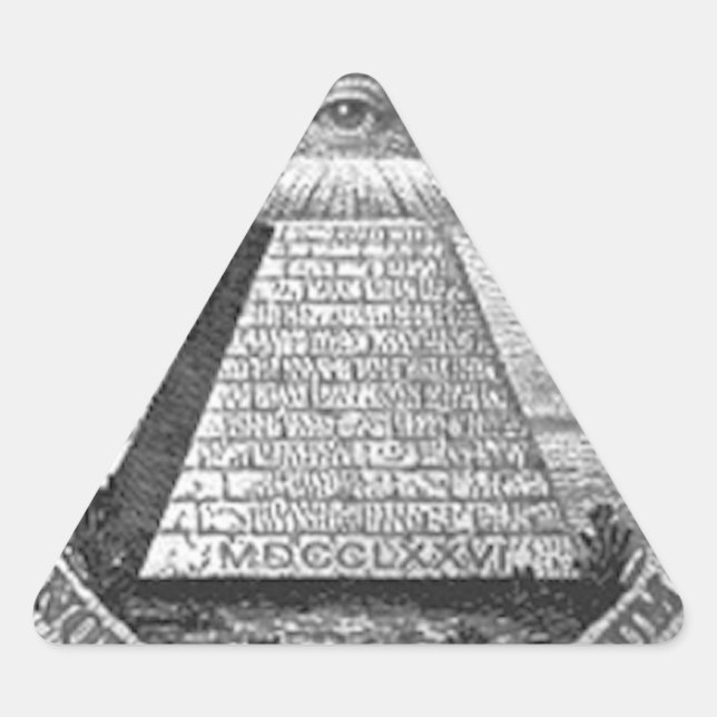 Pegatina Triangular Illuminati All Seye Eye (Anverso)
